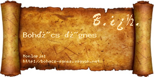 Bohács Ágnes névjegykártya